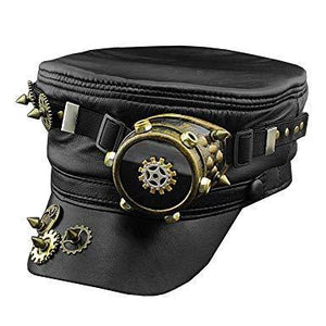 Steampunk Gear One Goggle Black Hat