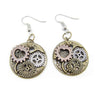 Round Steampunk Gears Earrings - Frontier Punk