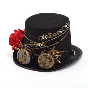 Steampunk Classy Rose Gear Hat - Frontier Punk