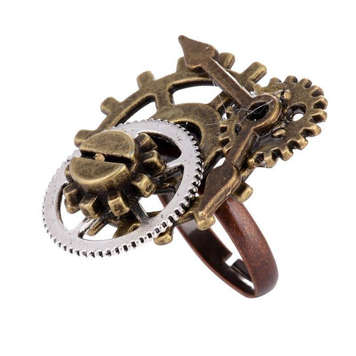 Steampunk Gears Ring (Resizable) - Frontier Punk