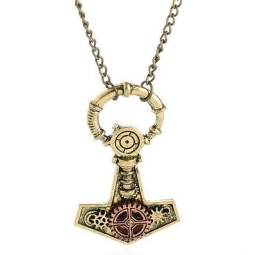 Steampunk Gears Anchor Pendant Necklace - Frontier Punk