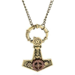 Steampunk Gears Anchor Pendant Necklace - Frontier Punk