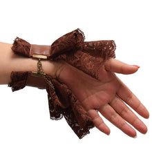 Steampunk Gear Brown Lace Wrist Cuffs - Frontier Punk