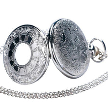Vintage Silver Steampunk Pocket Watch on Chain - Frontier Punk
